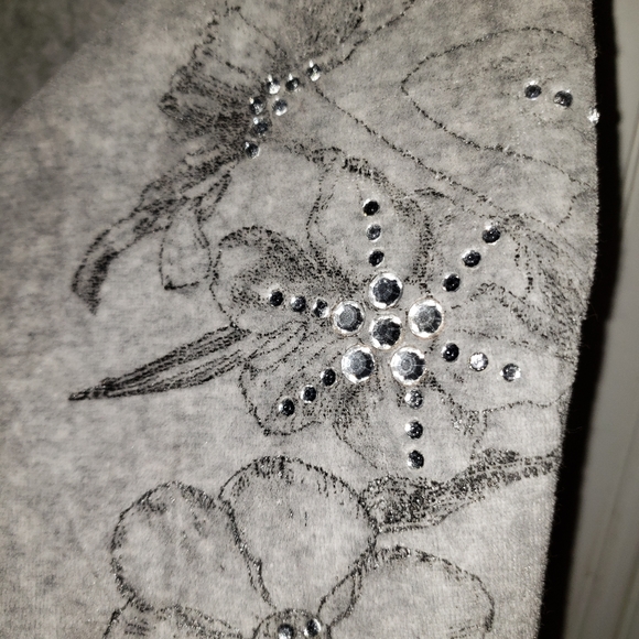 EUC Unbranded Velour Crystal Floral Jacket - Picture 1 of 8